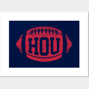 HOU Retro Football - Navy Posters and Art